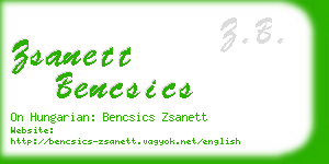 zsanett bencsics business card